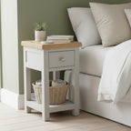 Bedside Table Solid Real Oak Top Cabinet Wood