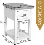 Bedside Table Solid Real Oak Top Cabinet Wood
