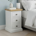 Grofurniture Painted Bedside Table 3 Drawers Cabinet