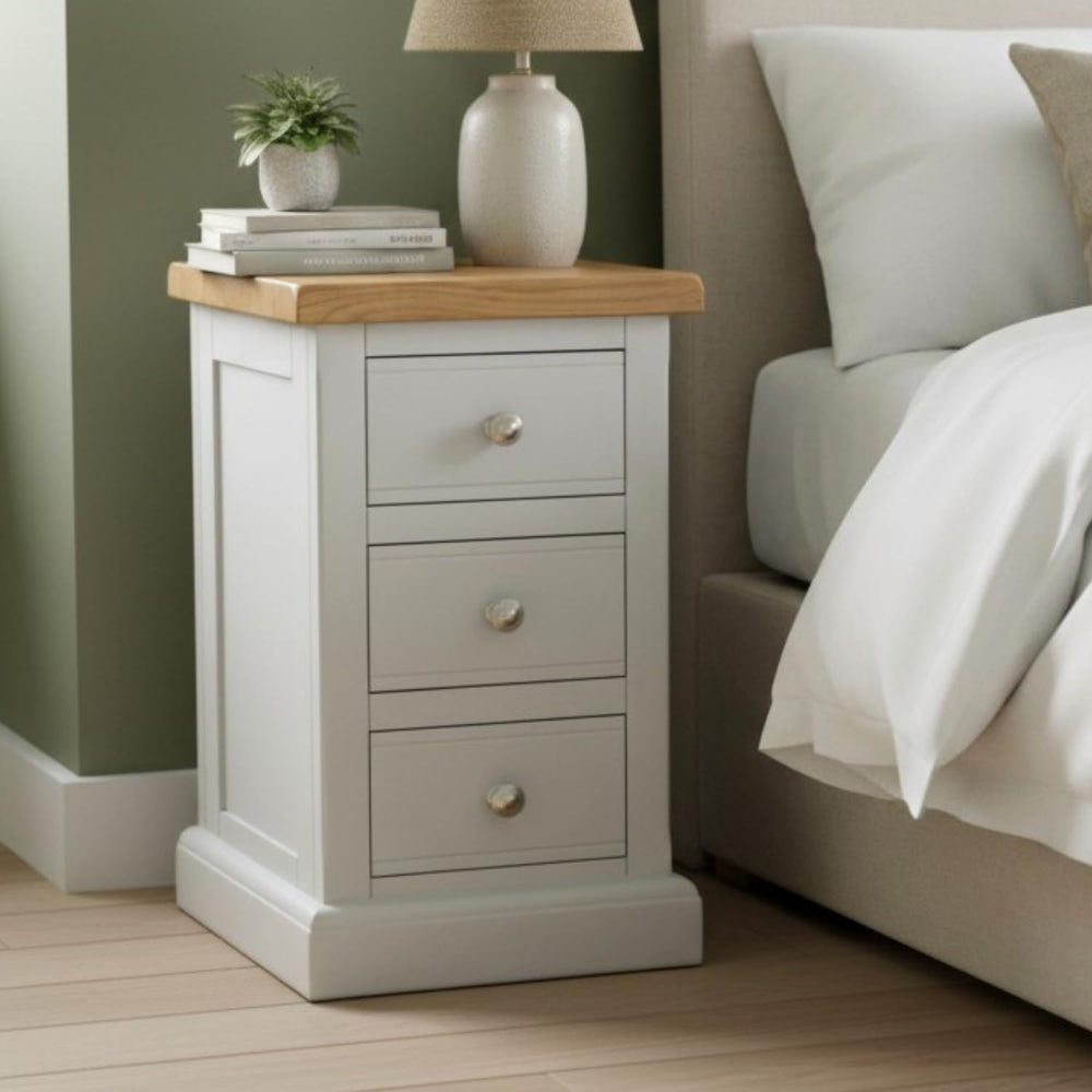 Grofurniture Painted Bedside Table 3 Drawers Cabinet