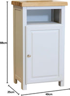 Grofurniture Snow Slim Cabinet Bathroom Storage Oak Painted