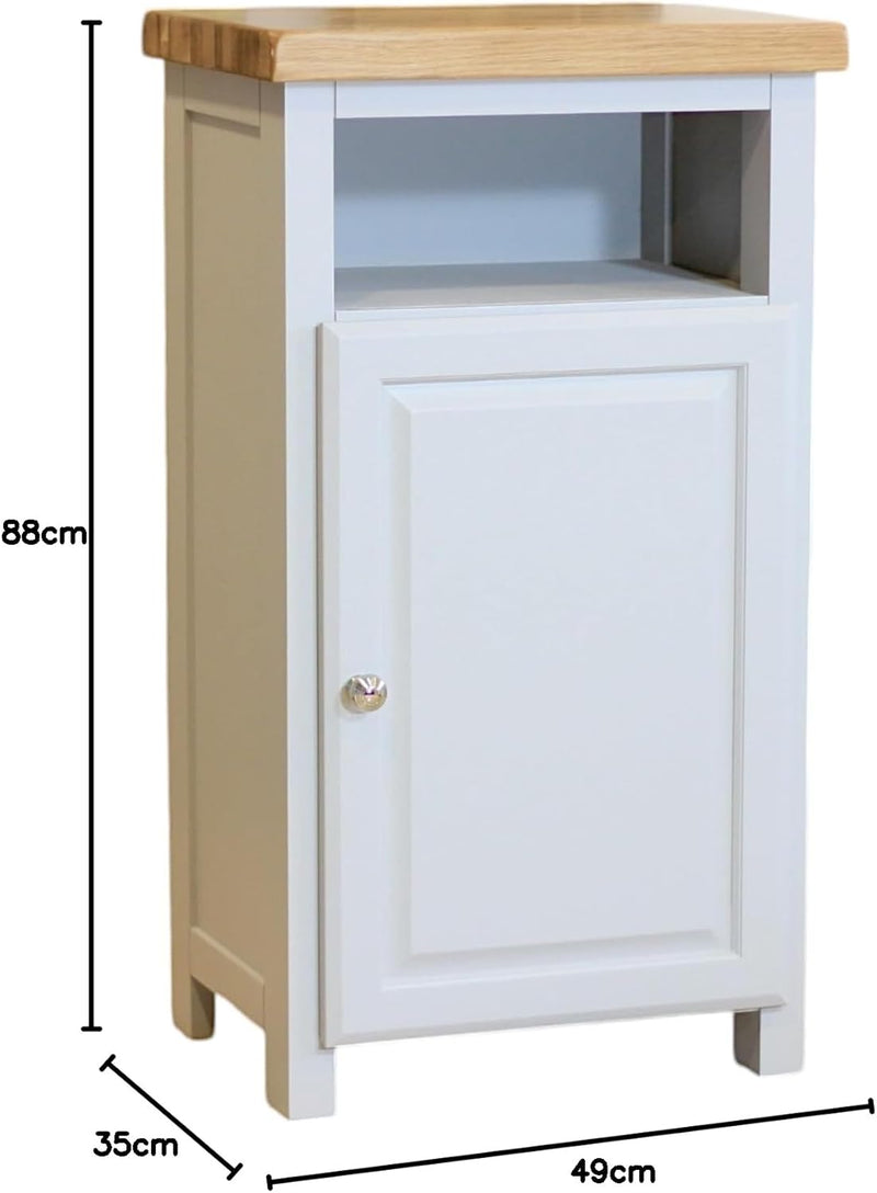 Grofurniture Snow Slim Cabinet Bathroom Storage Oak Painted