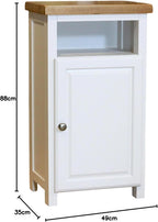 Grofurniture Snow Slim Cabinet Bathroom Storage Oak Painted