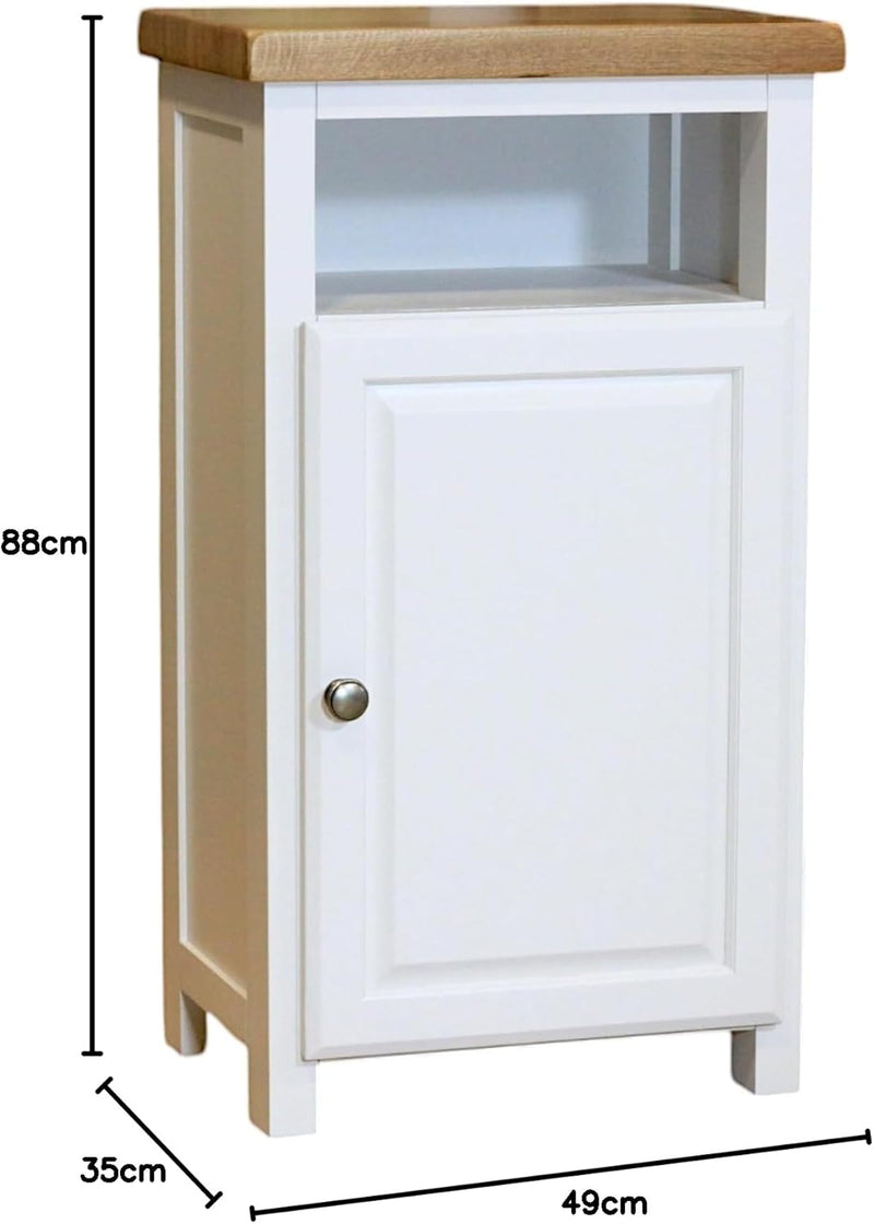 Grofurniture Snow Slim Cabinet Bathroom Storage Oak Painted