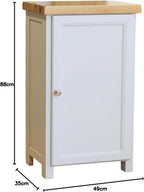 Grofurniture Snow Slim Cabinet Bathroom Storage Oak Painted