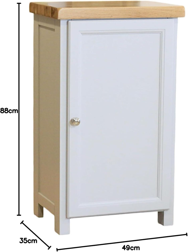 Grofurniture Snow Slim Cabinet Bathroom Storage Oak Painted