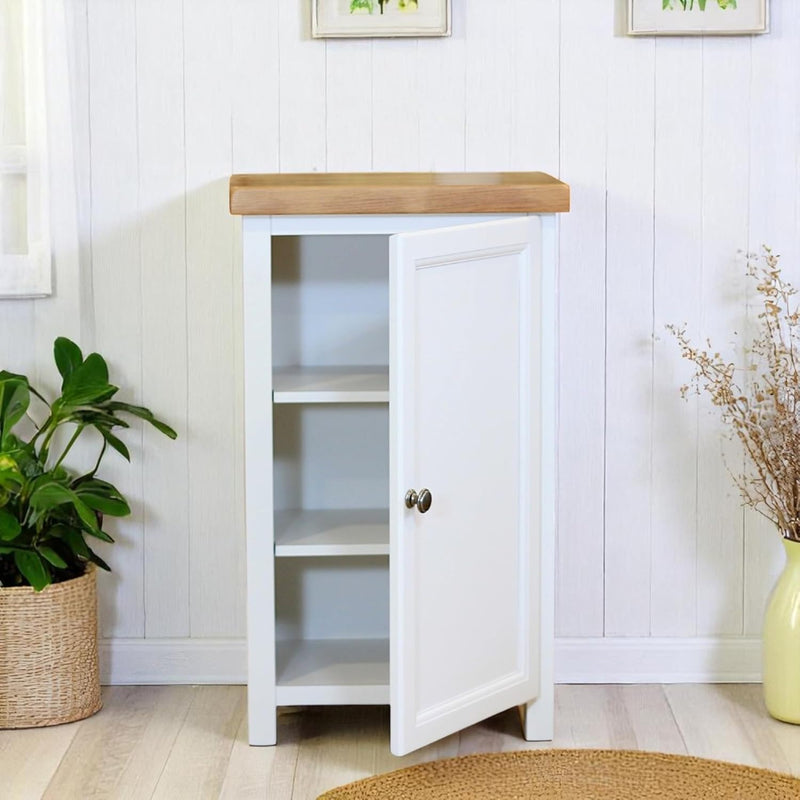 Grofurniture Snow Slim Cabinet Bathroom Storage Oak Painted