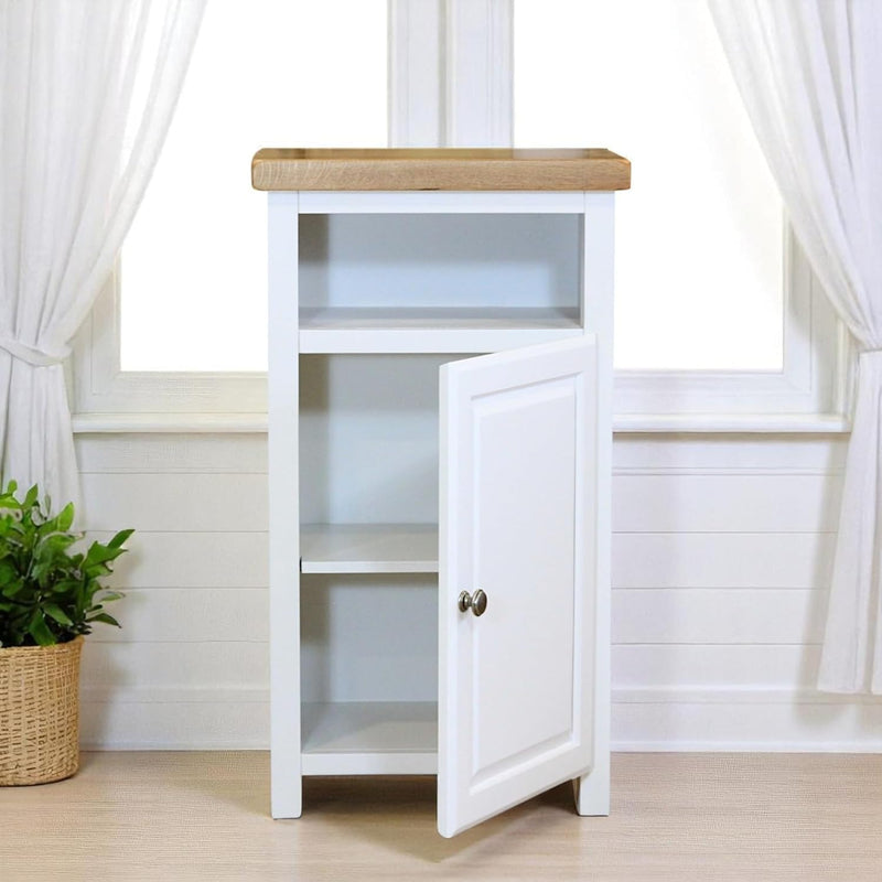 Grofurniture Snow Slim Cabinet Bathroom Storage Oak Painted