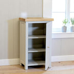 Grofurniture Snow Slim Cabinet Bathroom Storage Oak Painted