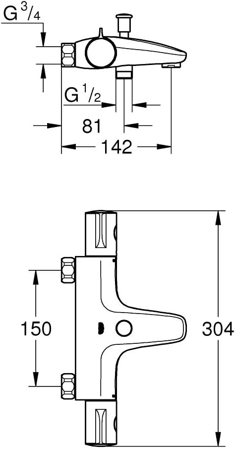 Grohtherm 800 Bath Thermostat