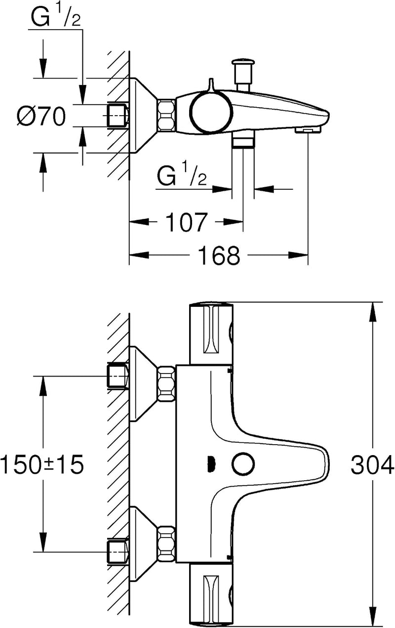 Grohtherm 800 Bath Thermostat