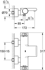 Grohtherm Thermostatic Bath Shower Mixer