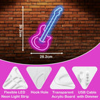 Guitar Neon Light Sign LED Wall Decor
