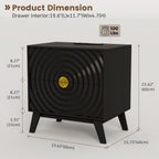 Gurexl Ripple Bedside Tables with 2 Power Outlet