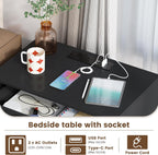 Gurexl Ripple Bedside Tables with 2 Power Outlet
