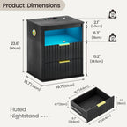 Gurexl Smart Bedside Table with Charging Station