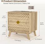 Gurexl Smart Bedside Table with Charging Station