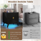 Gurexl Smart Bedside Table with Charging Station