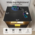 Gurexl Smart Bedside Table with Charging Station