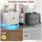 Gurexl Smart Bedside Table with Charging Station