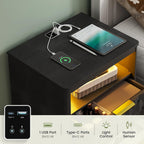 Gurexl Smart Bedside Table with Charging Station