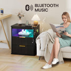 Gurexl Smart Bedside Table with Charging Station