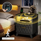 Gurexl Smart Bedside Table with Charging Station