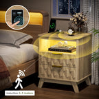 Gurexl Smart Bedside Table with Charging Station