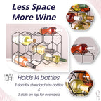 Gusto Nostro Countertop Wine Rack 14 Bottle Freestanding