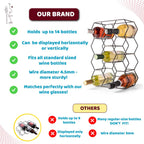 Gusto Nostro Countertop Wine Rack 14 Bottle Freestanding