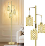 Crystal Floor Lamp Elegant Standing Modern Finish Tall