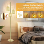 Crystal Floor Lamp Elegant Standing Modern Finish Tall