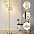 Crystal Floor Lamp Elegant Standing Modern Finish Tall