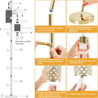 Crystal Floor Lamp Elegant Standing Modern Finish Tall