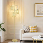 Crystal Floor Lamp Elegant Standing Modern Finish Tall