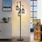 Crystal Floor Lamp Elegant Standing Modern Finish Tall
