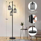 Crystal Floor Lamp Elegant Standing Modern Finish Tall