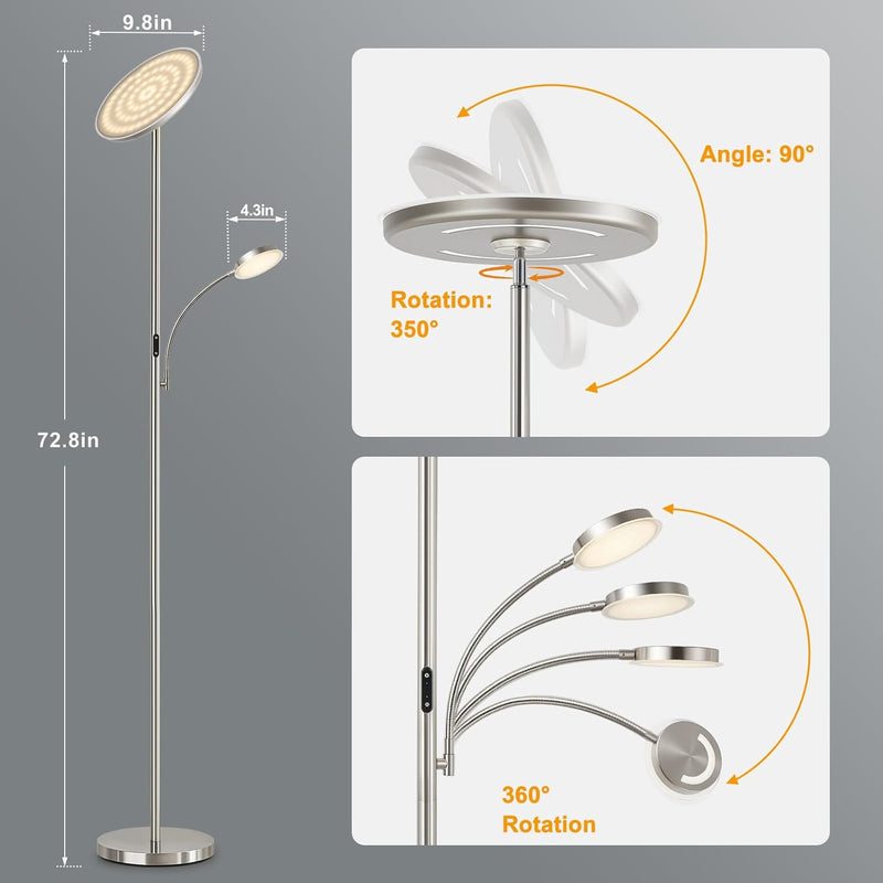 LED Uplighter Floor Lamp Standing with Remote Touch