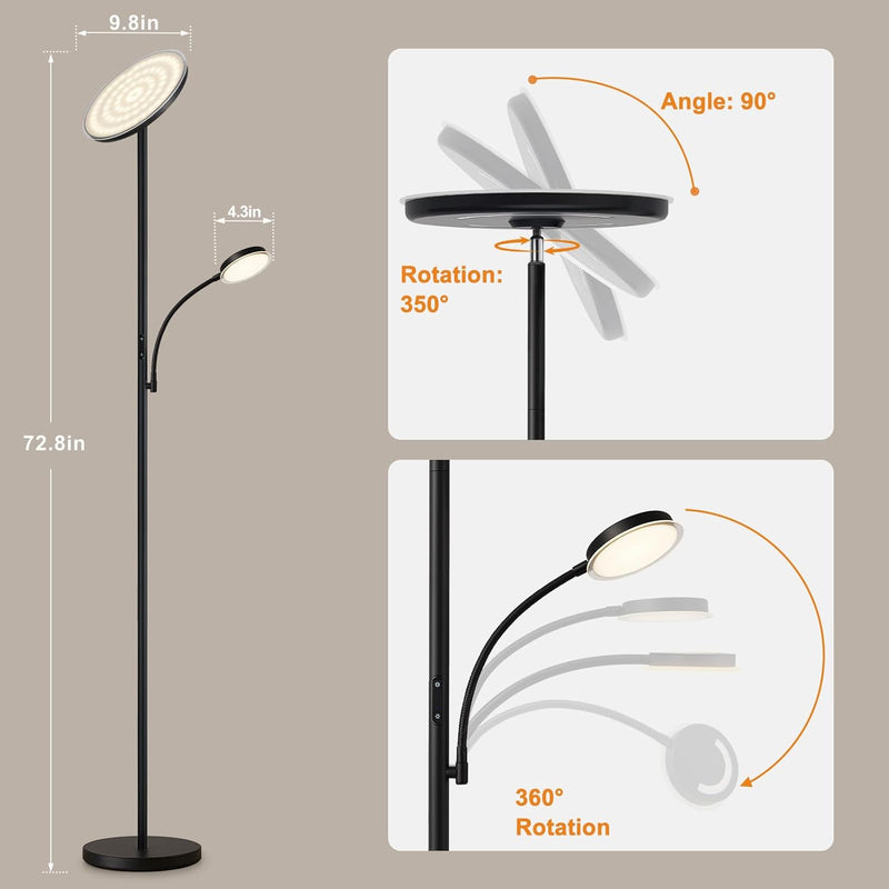 LED Uplighter Floor Lamp Standing with Remote Touch