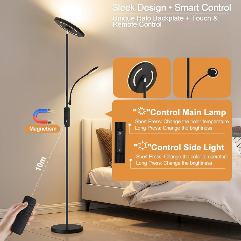 LED Uplighter Floor Lamp Standing with Remote Touch