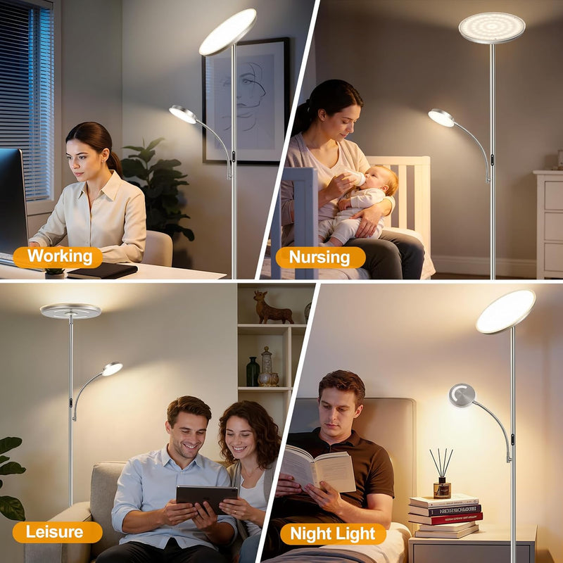 LED Uplighter Floor Lamp Standing with Remote Touch