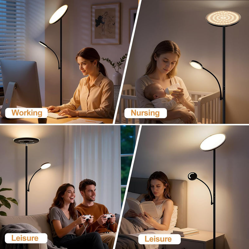 LED Uplighter Floor Lamp Standing with Remote Touch
