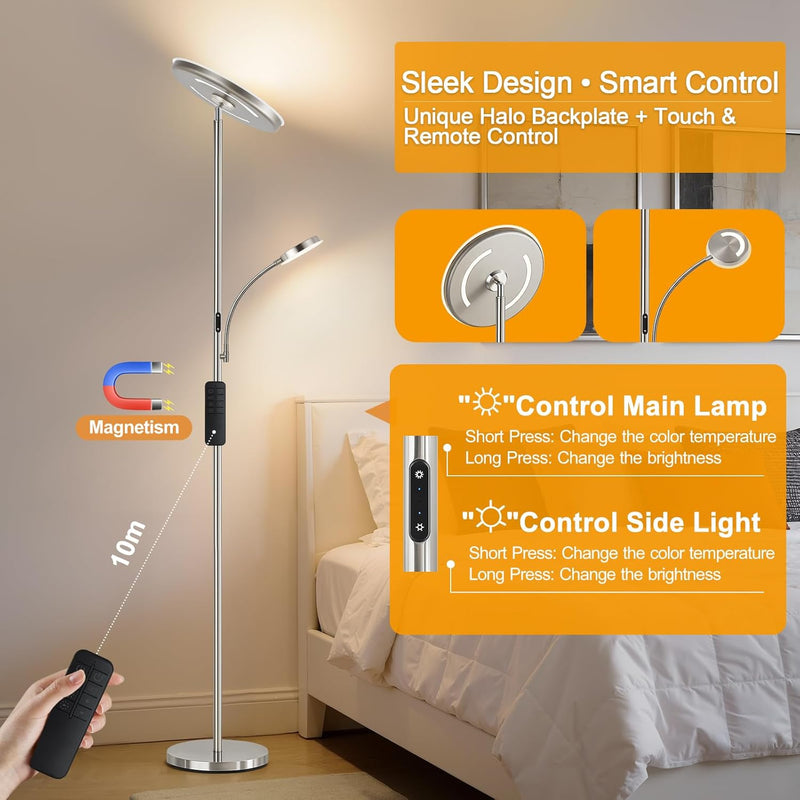 LED Uplighter Floor Lamp Standing with Remote Touch