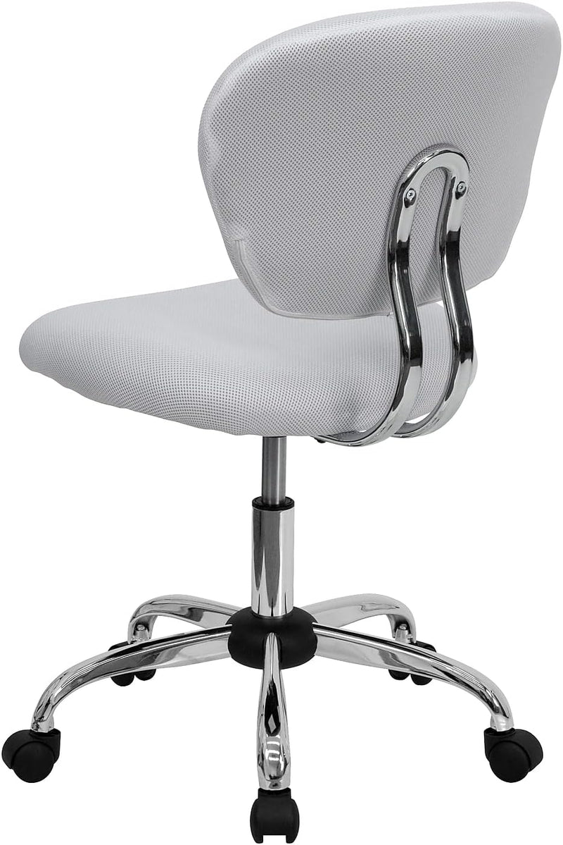 H--F-Wht-Gg Mid-Back Mesh Task Chair with Chrome Base