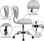 H--F-Wht-Gg Mid-Back Mesh Task Chair with Chrome Base