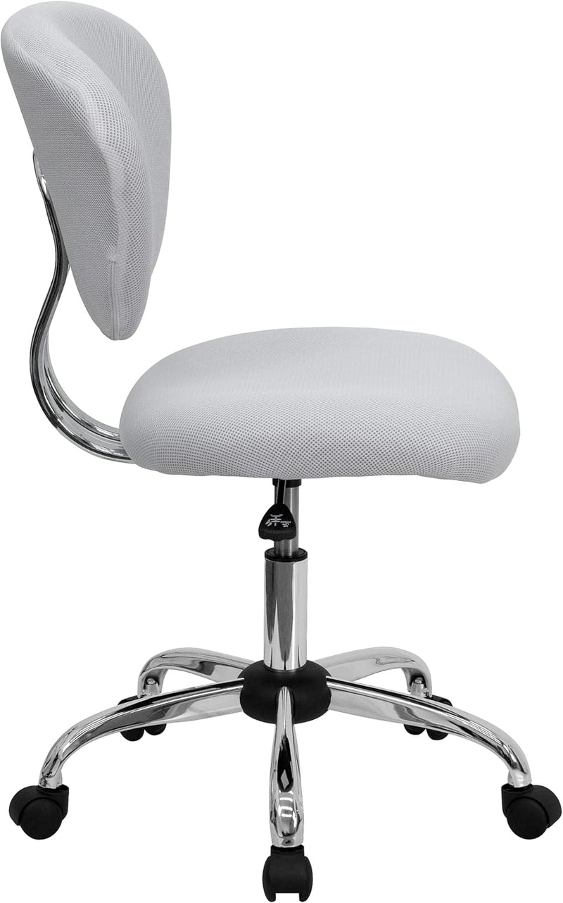 H--F-Wht-Gg Mid-Back Mesh Task Chair with Chrome Base