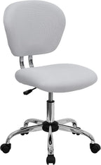 H--F-Wht-Gg Mid-Back Mesh Task Chair with Chrome Base