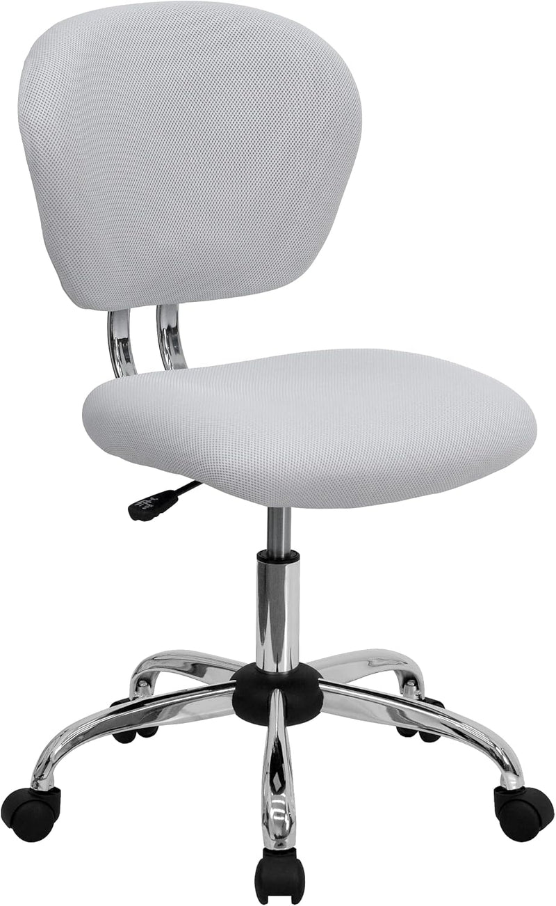 H--F-Wht-Gg Mid-Back Mesh Task Chair with Chrome Base