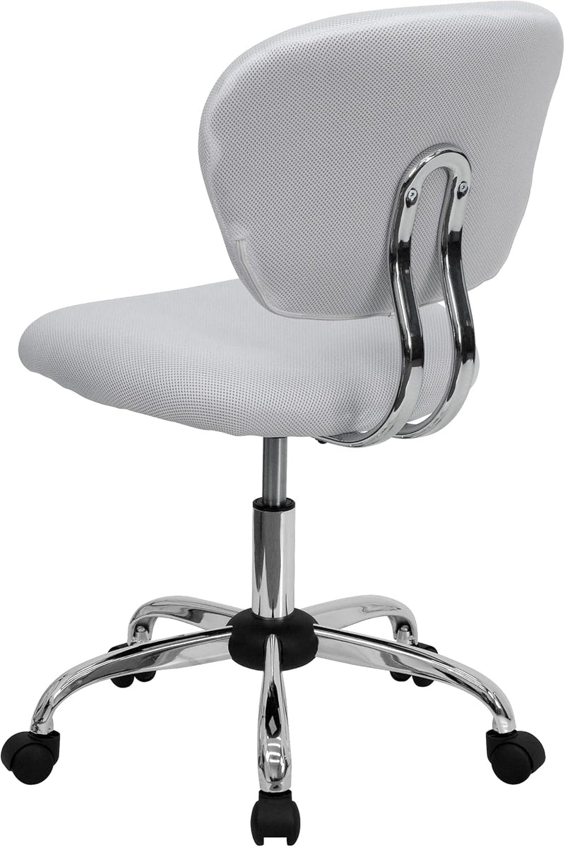 H--F-Wht-Gg Mid-Back Mesh Task Chair with Chrome Base