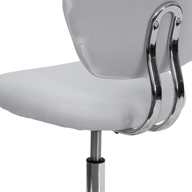 H--F-Wht-Gg Mid-Back Mesh Task Chair with Chrome Base